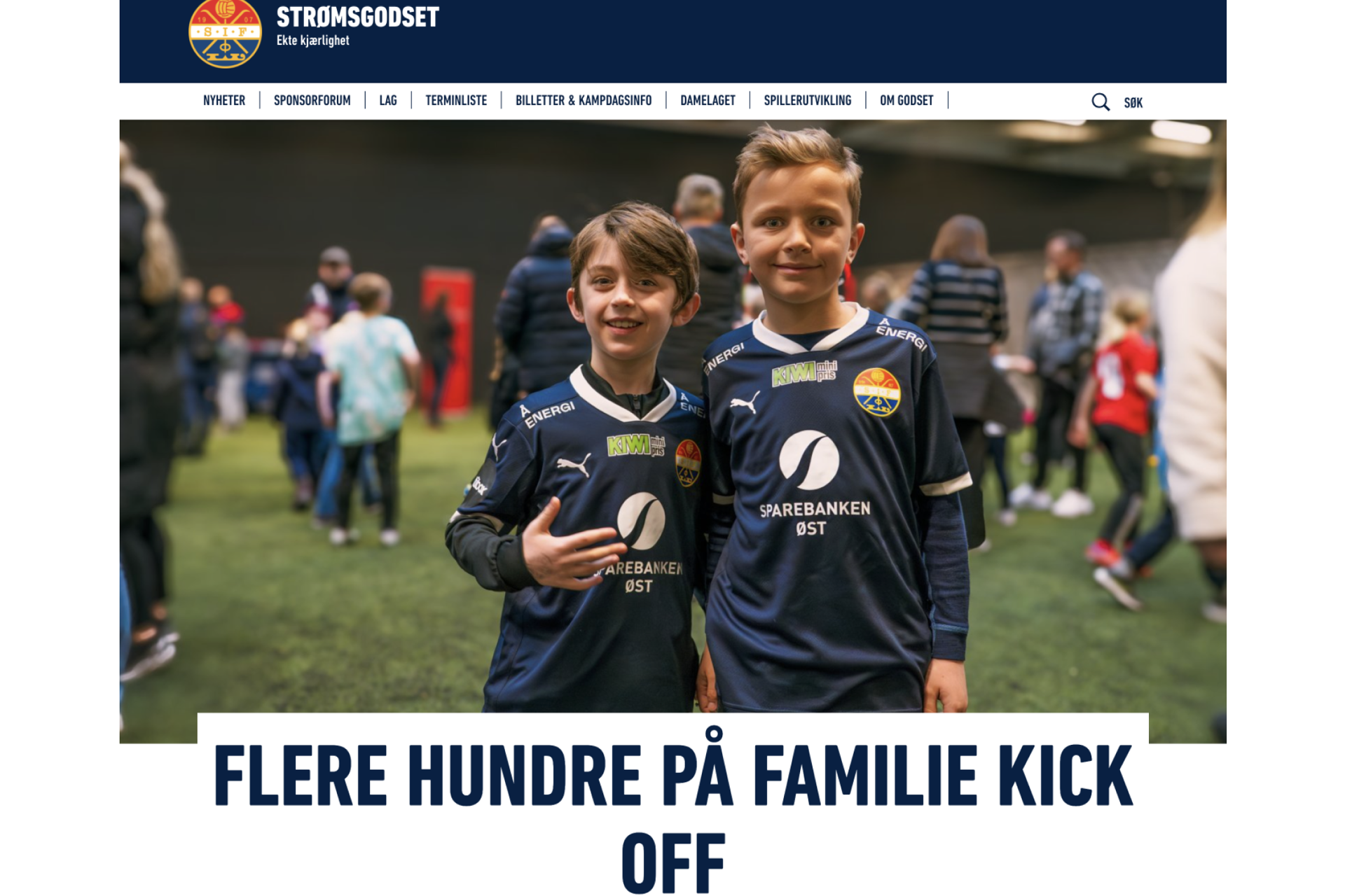 Strømsgodset arrangerter familie kick off i Talentgården. Hentet fra Godset.no.